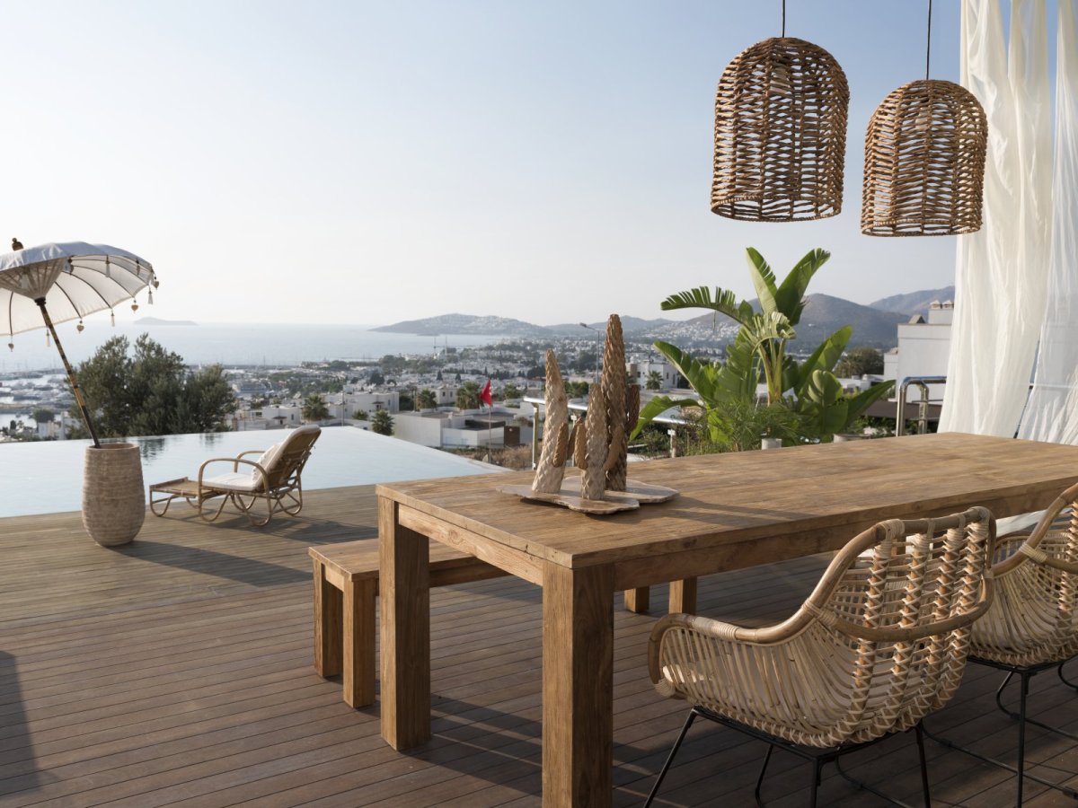 Bodrum Turgutreis Özel Yüzme Havuzlu ve Deniz Manzaralı 8 Yatak Odalı Tatil Villası
