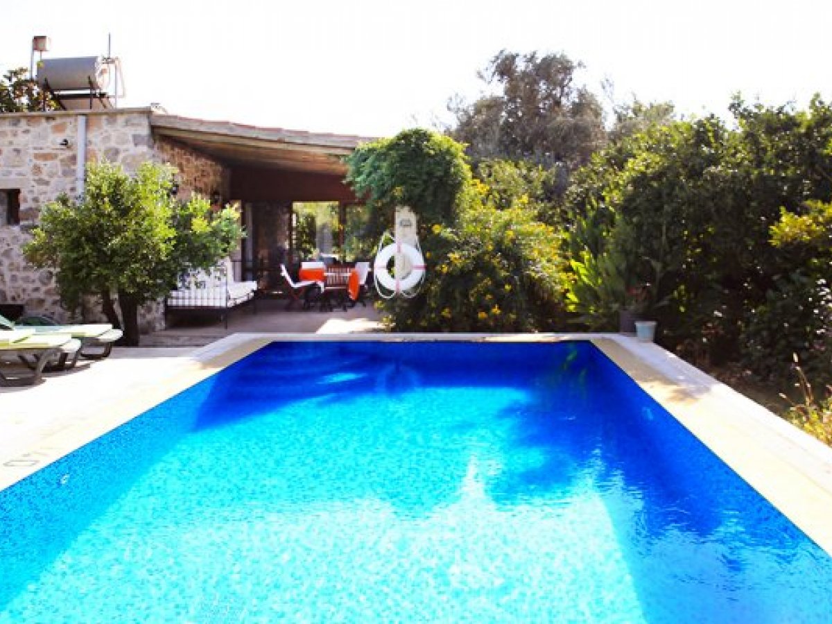 Stone Villa with Private Pool for Rent in Bodrum Bitez Area