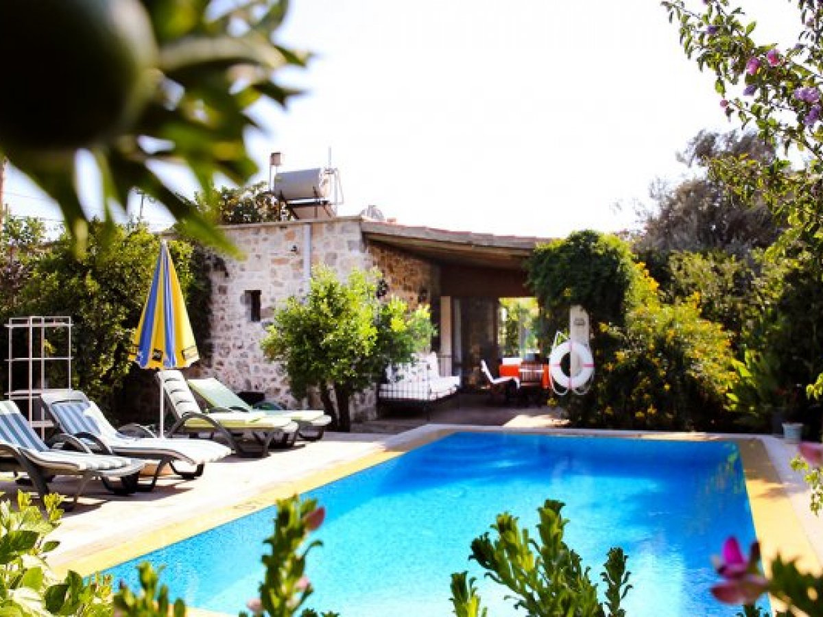 Stone Villa with Private Pool for Rent in Bodrum Bitez Area