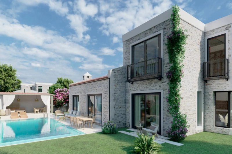 Bodrum Ortakent Yahşide 3 Odalı Özel Havuzlu Yazlık Villa