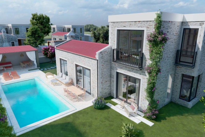 Bodrum Ortakent Yahşide 4 Odalı Özel Havuzlu Yazlık Villa