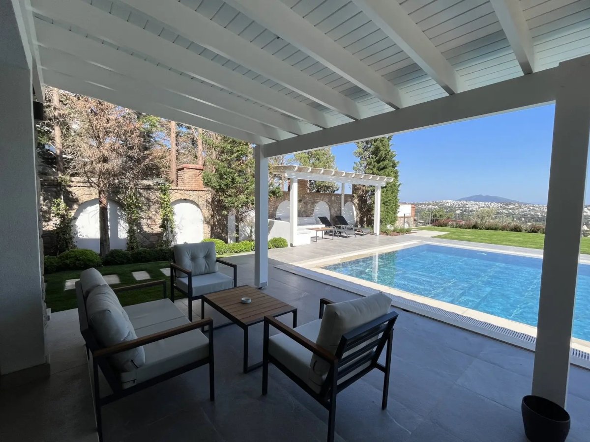 Bodrum Turgutreiste 5 Odalı Özel Havuzlu Deniz Manzaralı Villa Su