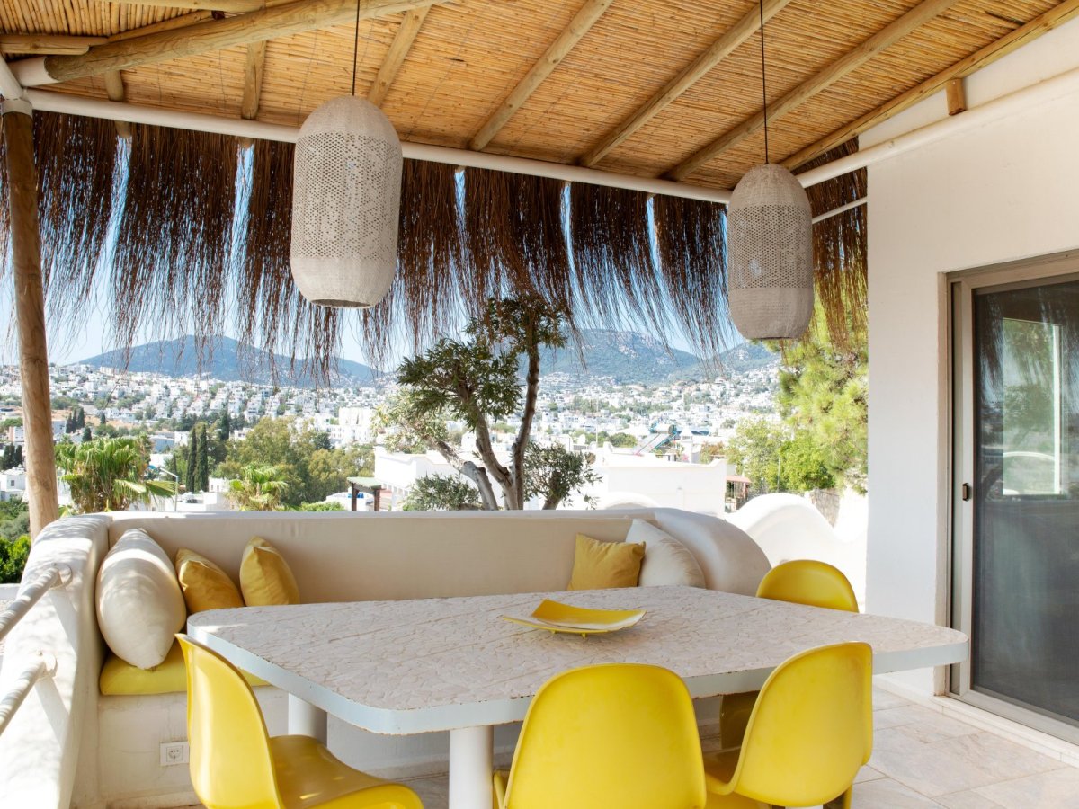 Bodrum Gümbet Deniz Manzaralı 3 Yatak Odalı Yazlık Villa Kiralık